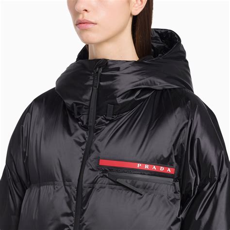 prada down jacket with belt|Prada nylon full zip jacket.